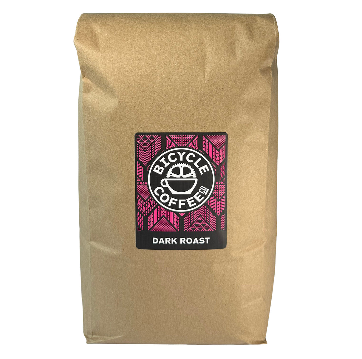 Bicycle Coffee Dark Roast 5lb bag with red label, front view