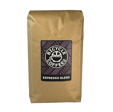 Bicycle Coffee Espresso Blend 2.5lb bag, purple label, front view