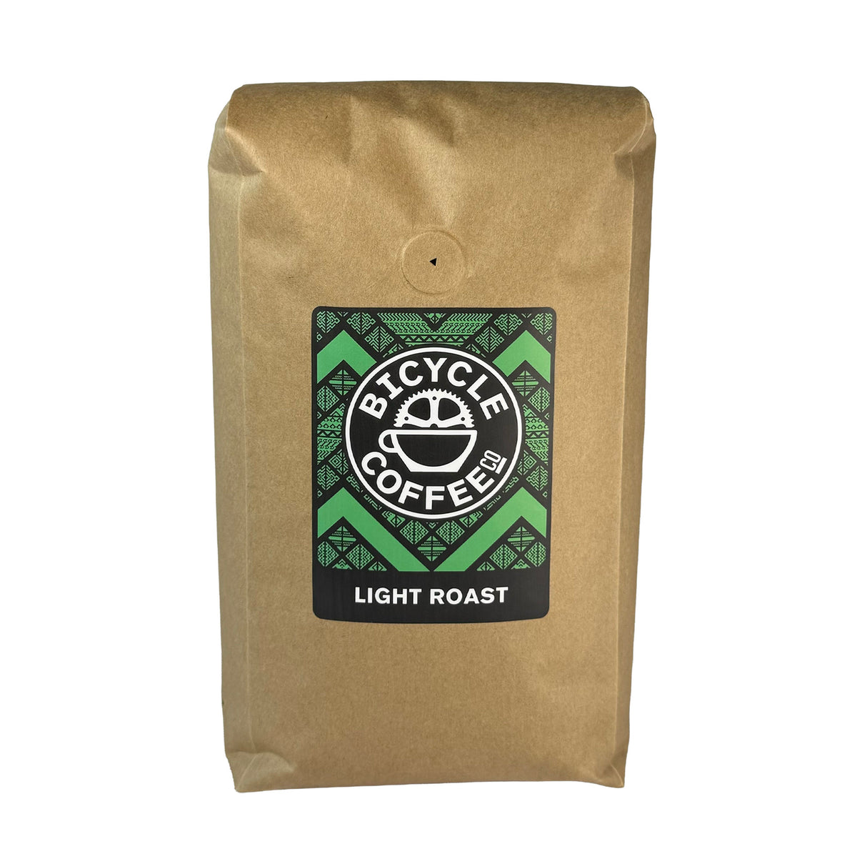 Bicycle Coffee Light Roast 2.5lb bag, green label, front view