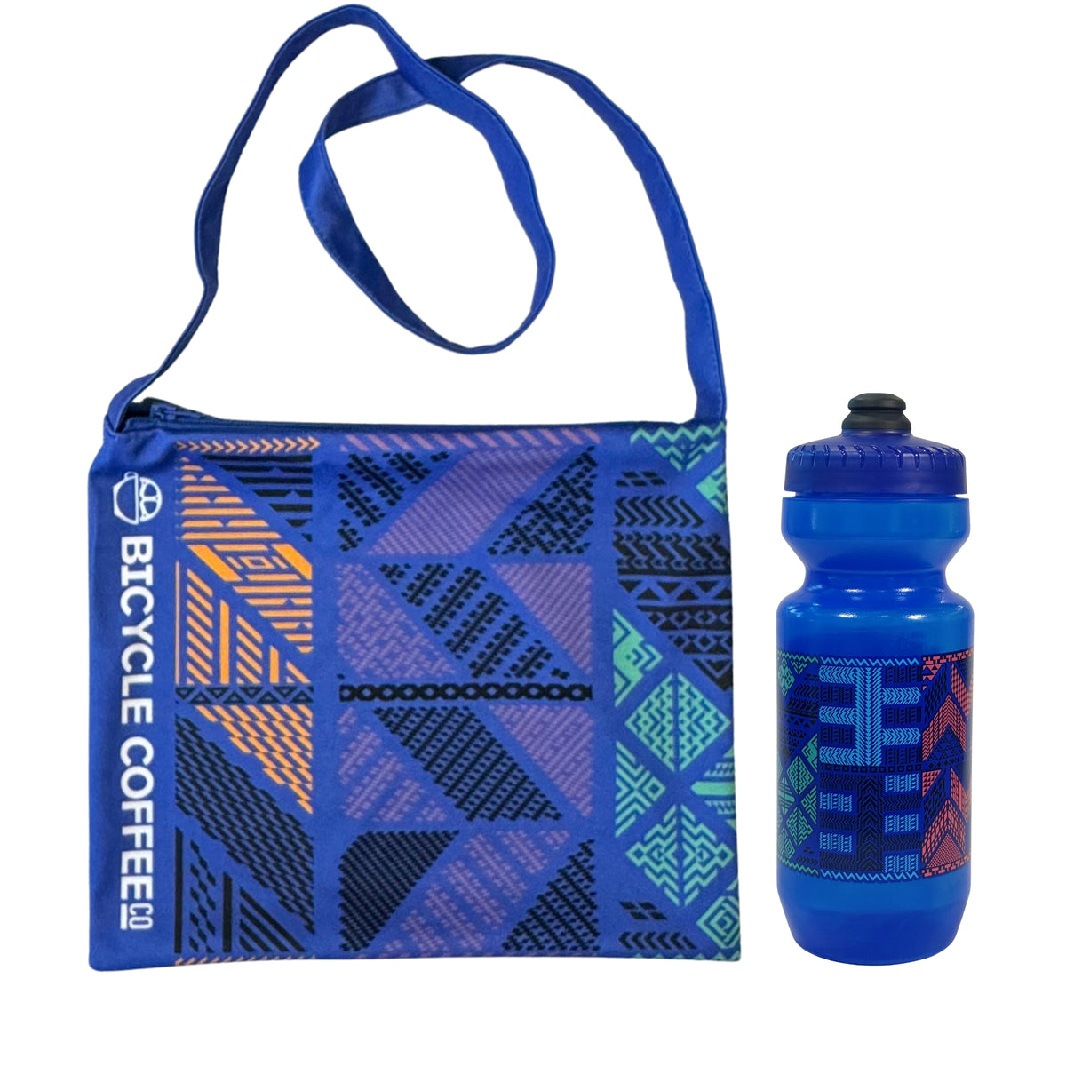 Textile Pattern Water Bottle + Musette Bag Bundle