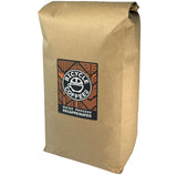 Bicycle Coffee Water Process Decaf 5lb bag with orange label, angled side view