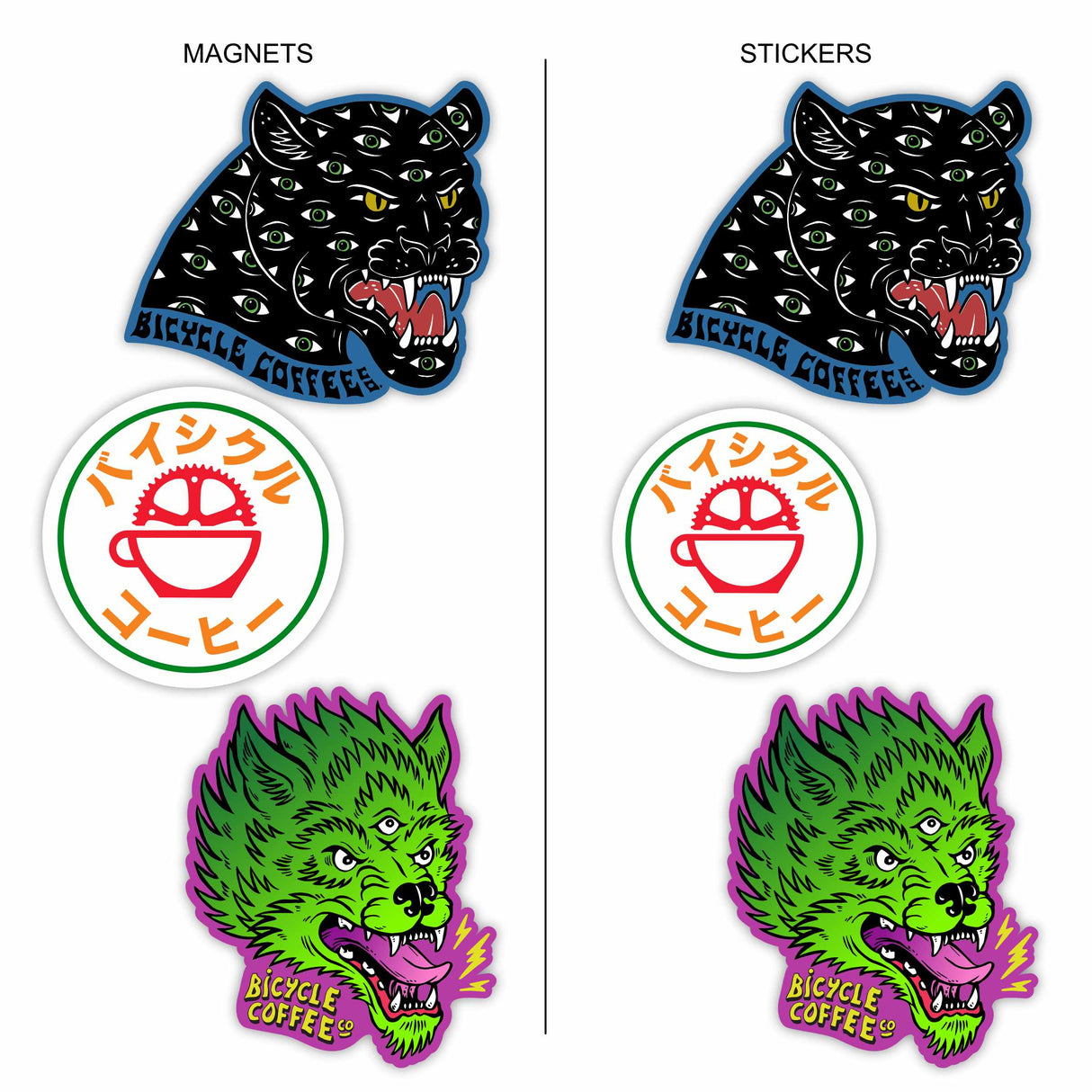 Sticker / Magnet Pack - Wolf & Panther