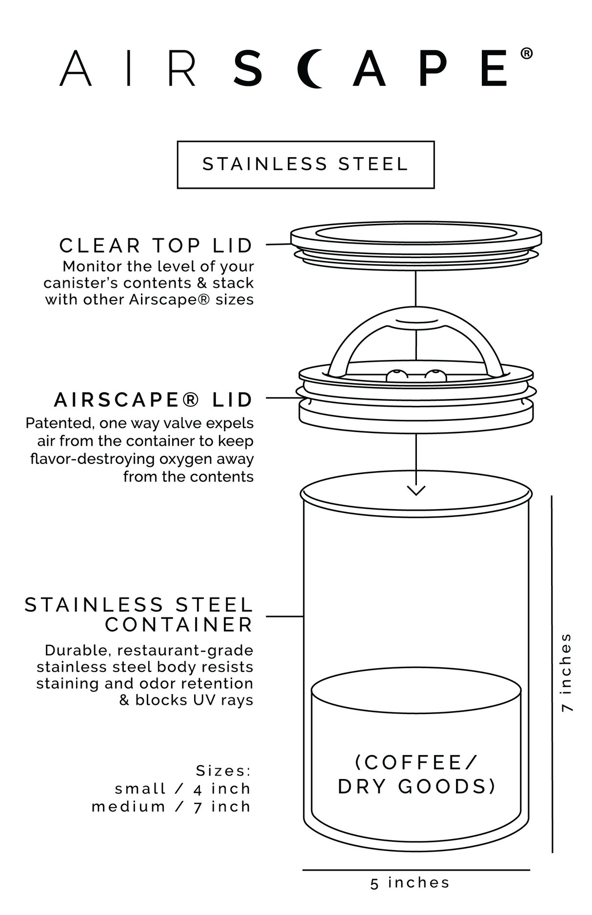 1 lb Airscape Coffee Canister