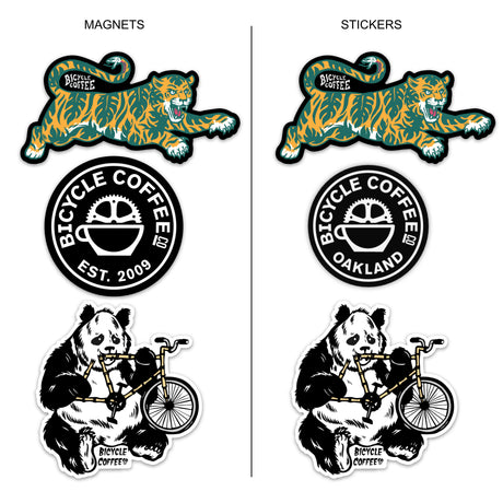 Sticker / Magnet Pack - Panda & Tiger