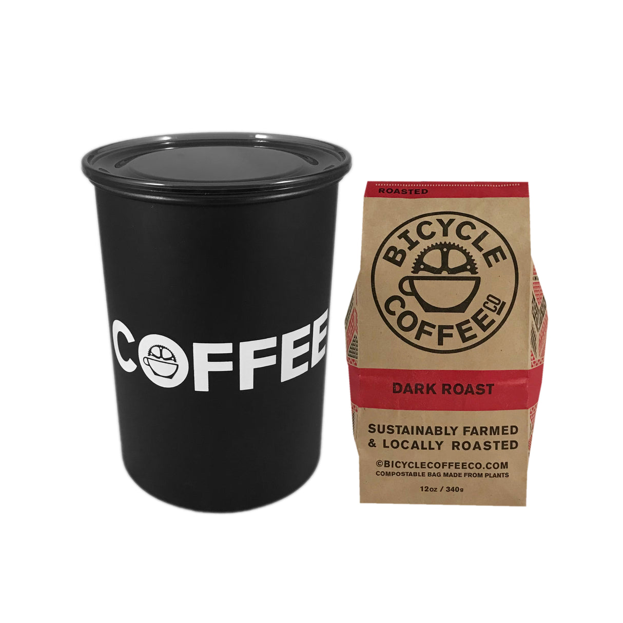 Coffee Canister & 12 oz Bag Bundle