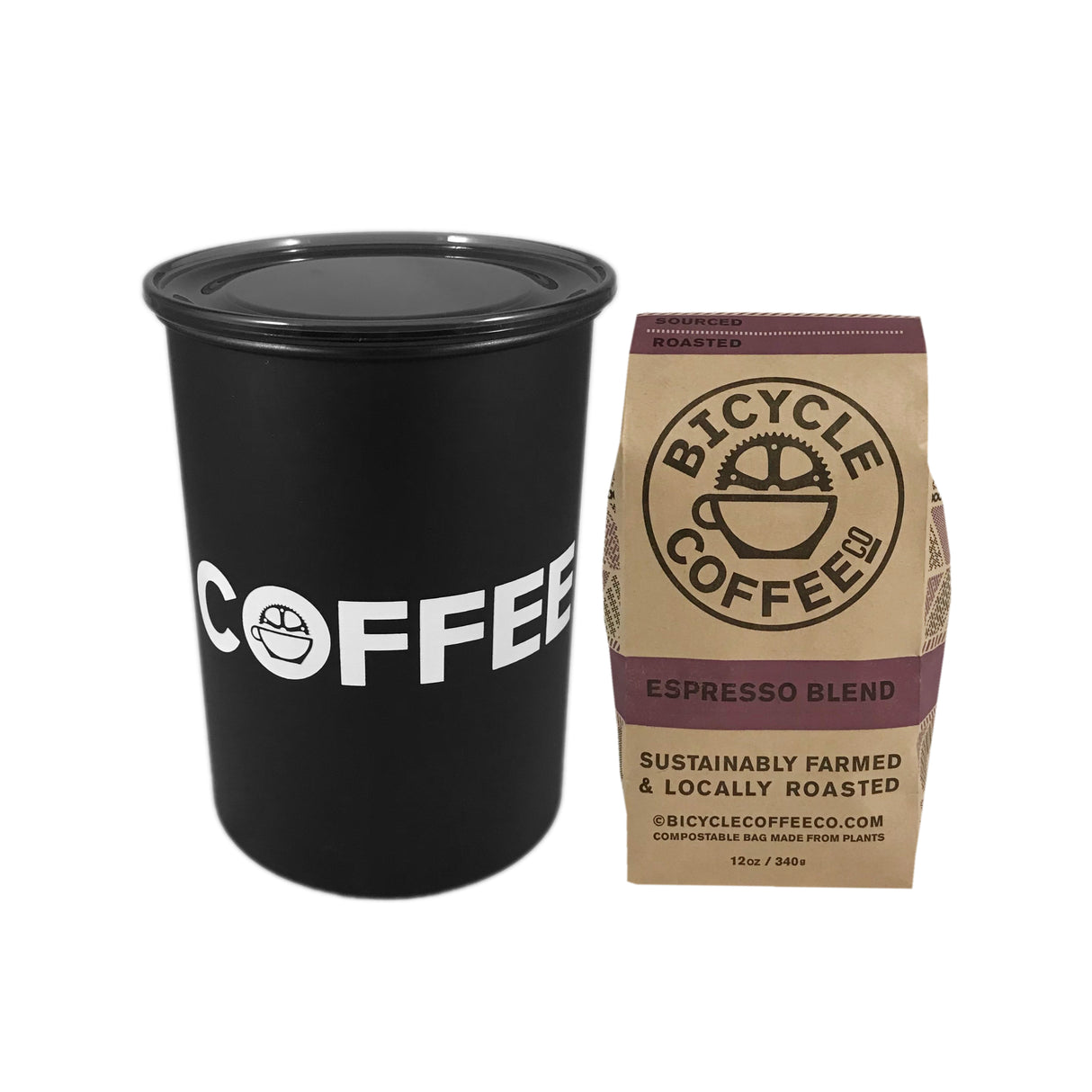 Coffee Canister & 12 oz Bag Bundle